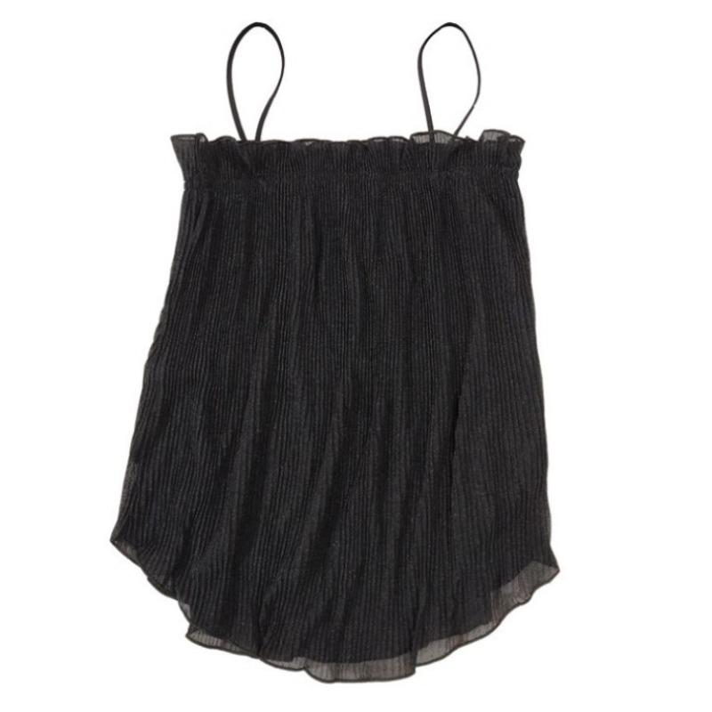 Capo Estivo Retro, Top Versatile Pieghettato Sexy da Vacanza, Canottiera Sottogiacca in Chiffon Fresco da Donna