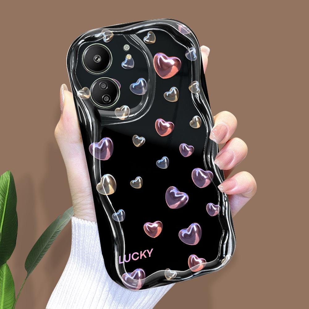 Cute Cartoon Pattern Cream Texture Casing Wavy Edge Soft Silicone Cover Phone Case for Xiaomi Redmi