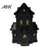 Gothic Style Table Centerpiece Lighted Halloween Village House Statue with LED Light, Display Ornament Black Spooky Figurine for Tabletop Holiday Home