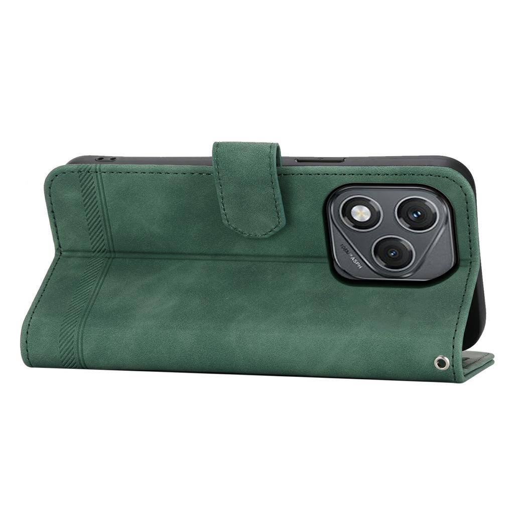 DIERFENG DF-03 For Honor 400 Lite 5G Case Lines Imprint Wallet Leather Phone Cover