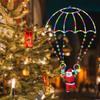 Christmas Santa Parachute Hanging Light Waterproof Roof Decoration Lights Holiday Party Lighting String Decorative Lamp