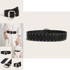 Spired Leather Belt With Metal Pin Buckle For Youth Street Style And Trendy Look