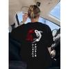 Japanese Harajuku Koi Art Letter Print Women T-Shirt Summer Casual T Shirts Hip Hop Soft Tee Top Crewneck Comfortable