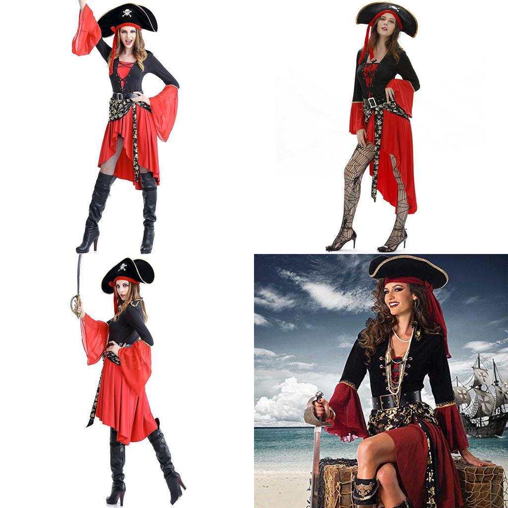 Breathable Women Adult Pirate Costume With Exquisite Workmanship For Parties