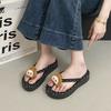Fashion Flip-flops Women's New Cute Cartoon Wedge Heel Summer Wear 2025 Versatile High-end Foot Sandals