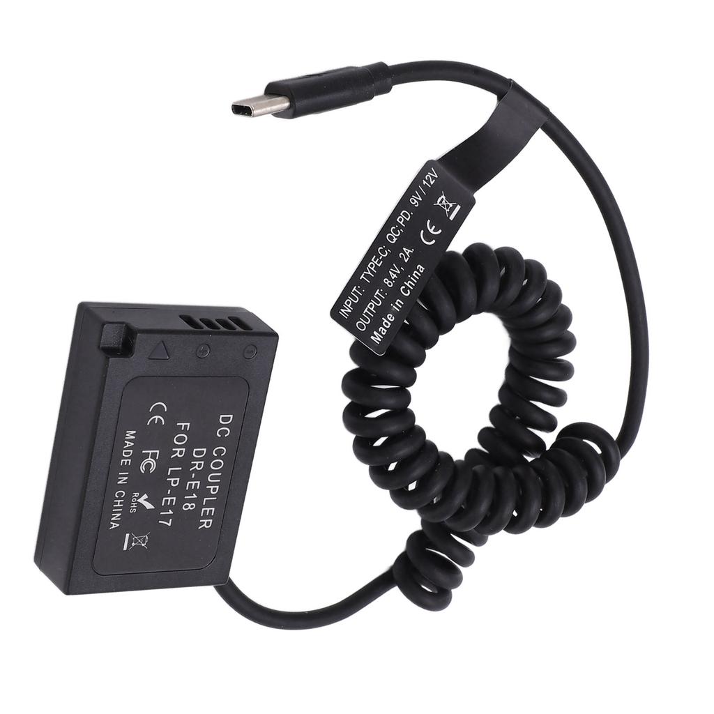Type C LP‑E17 Full Decoding Dummy Battery DC Coupler Power Adapter for RP 760D 750D 800D Camera