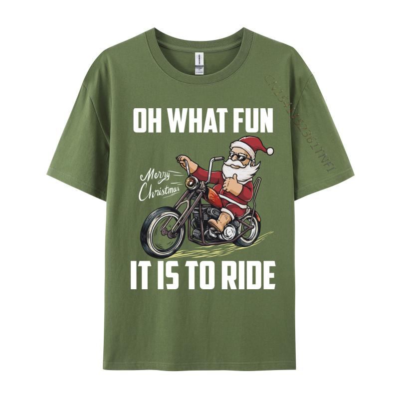 

Santa Claus Riding Motorcycle Bike Cool Biker Christmas T Shirt Men Cotton Vintage Tshirt Casual Tops Shirts 4XL