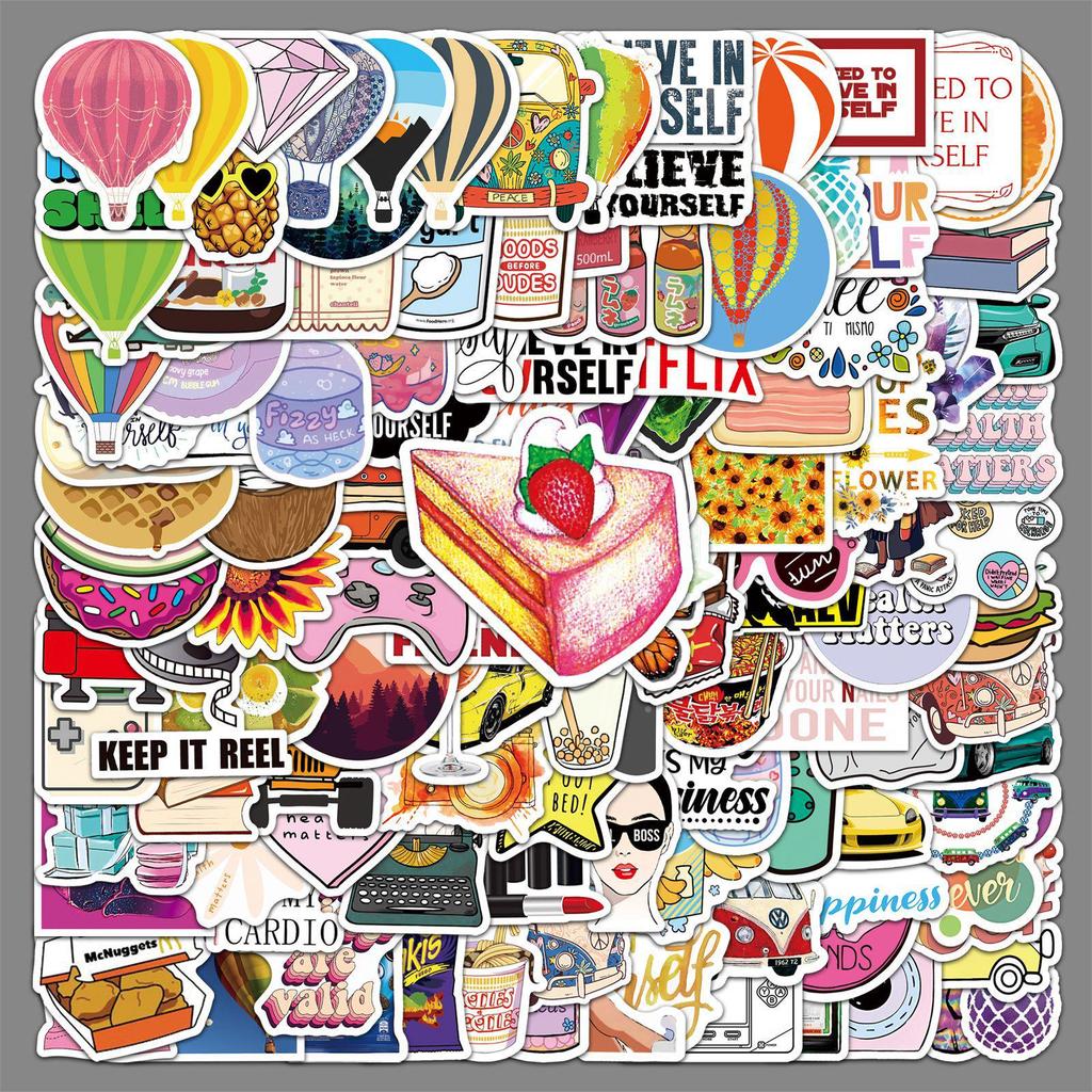 607 Trendy Cartoon Graffiti Stickers: Creative, Waterproof Decorations for Journals, Storage Boxes, and Water Bottles