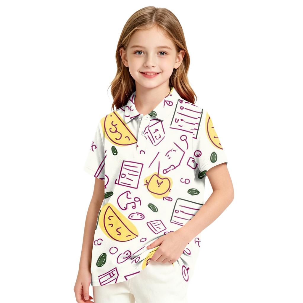 Girls' School Uniform Printed T-Shirt for Back To School Casual Wear