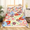 Retro Flowers King Queen Bedding Set Cartoon Vintage Floral Duvet Cover Boho Abstract Quilt Cover Soft Polyester Comforter Cover