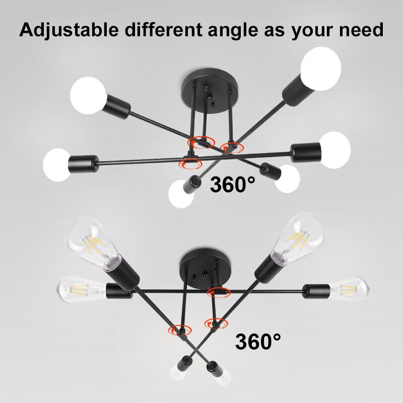 Canmeijia Modern Chandelier Nordic Decor Lamp Celing Light 6 Head Pendant Lights Hanging Light For Living Dining Room