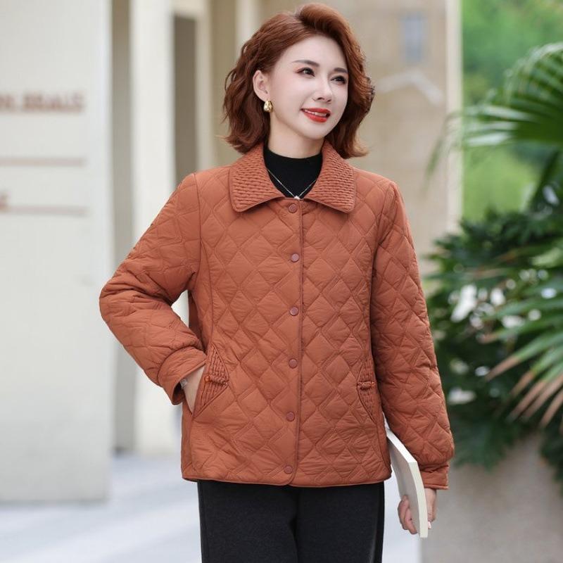 

Autumn and winter small padded clothes lapel short new padded jacket small padded women 5XL [recommended 150-80kg] оранжевый