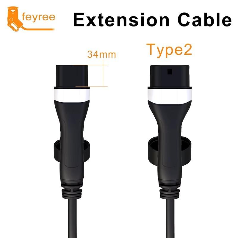 feyree EV Charging Cable 16A/32A 4kW/8kW/11kW/22kW Electric Vehicle Cord 5M Type 2 EVSE Charging Station Female to Male Plug