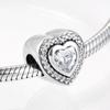 Voguish Stylish  Sterling Color Dramatic White Enamel Heart Golden Beads Fit Original Charm Wrist Bracelet Jewelry MakingFashion Charm