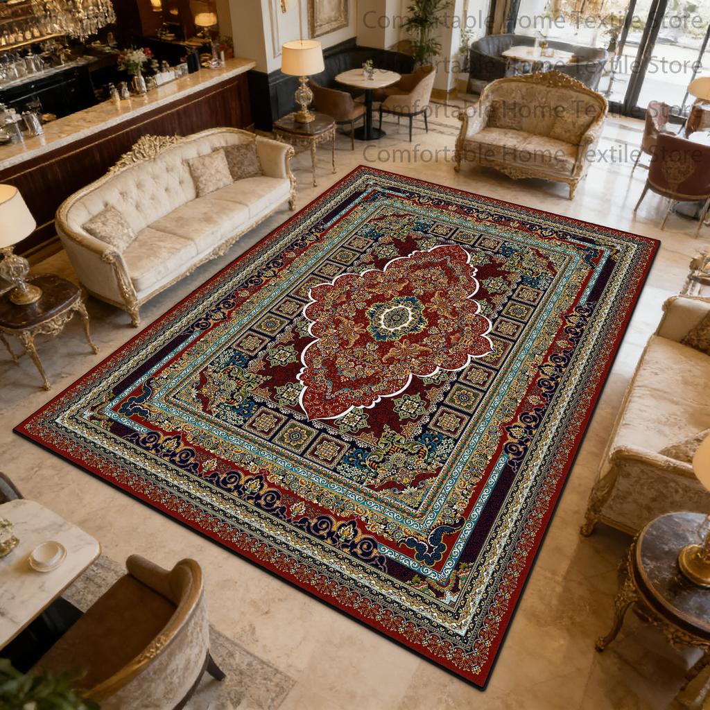 Classic Persian Luxury Style Living Room Carpet Washable Short Velvet Large Floor Mats Decoration Bedroom Antiskid Fluffy Rug