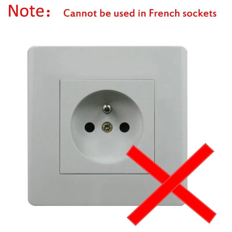EU Electrical Socket Witch 2 Pin 4.8mm European Standard Adapter Expansion Socket Power Extension Plug Converter