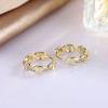 Cute Female White Zircon Small Round Hoop Earrings For Women Vintage Gold Color Ear Buckle Wedding Jewelry Valentine's Day Gift