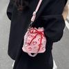 Large Capacity Drawstring Crossbody Bag Pleated Design Hearts Embroidery Handbag  Female Fashion