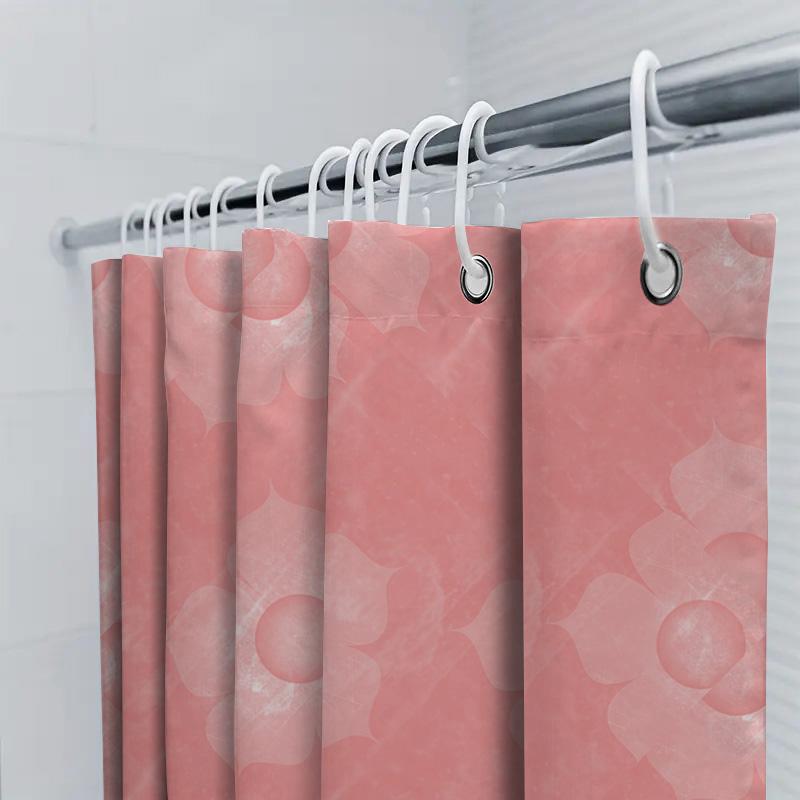Pink Watercolor Floral Shower Curtain Home Decor Bathroom Decoration Waterproof Washable Size Customizable For Bathtub Or Tubs P