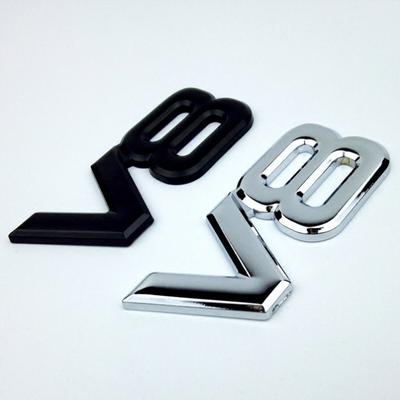 Metalowa naklejka z logo V8 dla Toyoty Volkswagen - odpowiednia do samochodów zmodyfikowanych, z trójwymiarowym wzorem i powłoką galwaniczną.