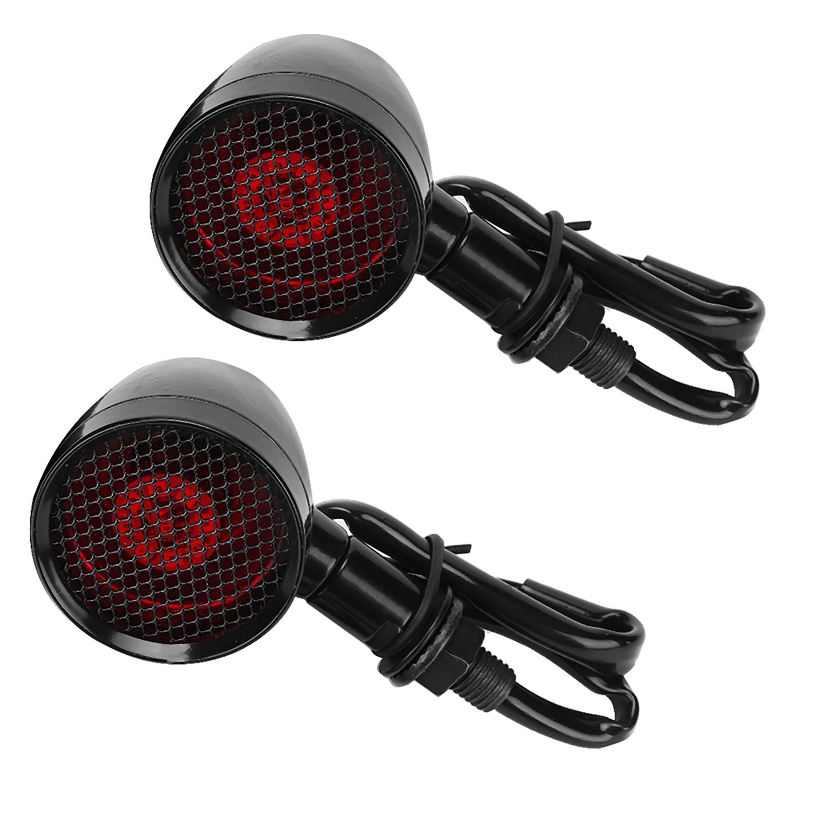 

Motorcycle Retro Grid LED Turn Signal Brake Light Metal Blinker Flashes