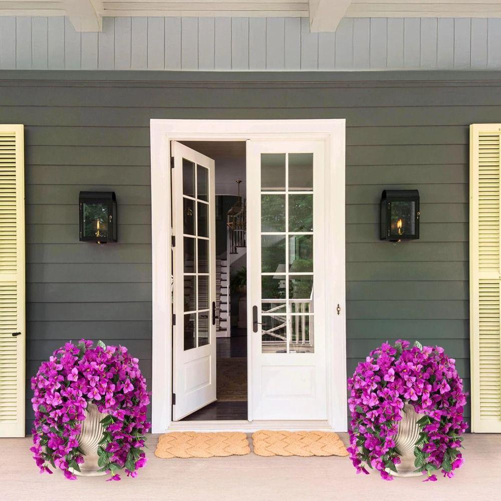 Realistic Faux Bougainvillea Fake Silk UV Resistant Artificial Flowers Plant Long Trailing Summer Decoration Bougainvillea Vines