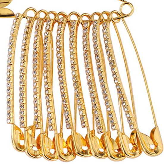 Rhinestone Safety Pins Pants Waist Pins Shiny Shawl Brooches Clothes Fixing Pins Decoration Accessories for Women Dress Pants Skirts Scarves