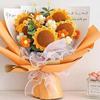 Handmade Wool Sunflower and Rose Bouquet for Adult Ceremonies and Junior High Events