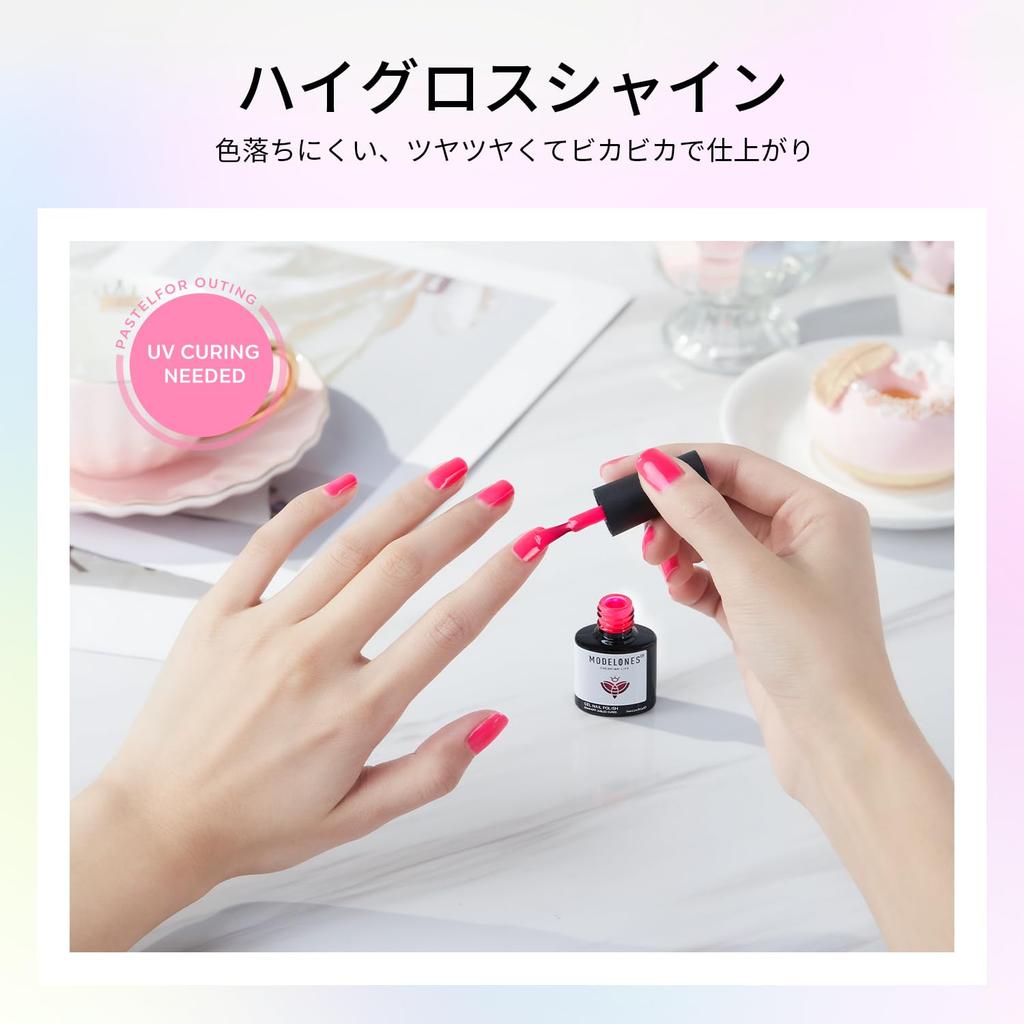 Modelones Color Gel Gel Nail 36 Color Set Gel Nail Polish Color Gel Color Gel Set Top Coat Base Coat Primer Gel Nail Kit Pink Blue Powder Palm