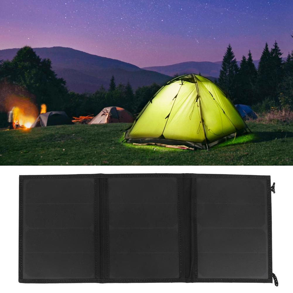 15W 5V Foldable Solar Panel Portable Monocrystalline Silicon Solar Charger for Outdoor Activities