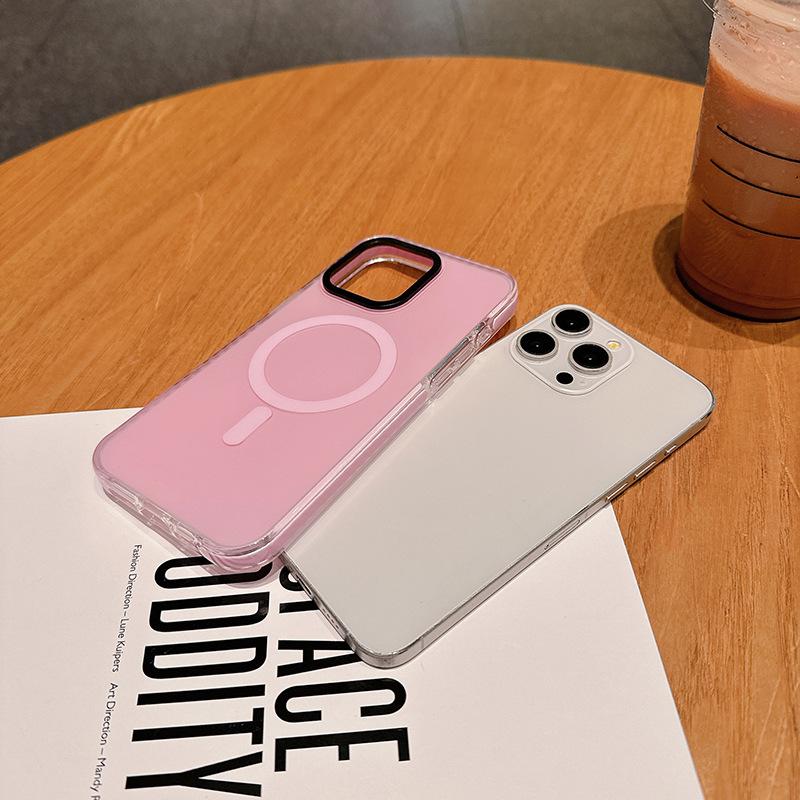 For IP16promax Colorful IMD Skin-feeling Color Strip Magnetic Phone Case for IP6pro Camera