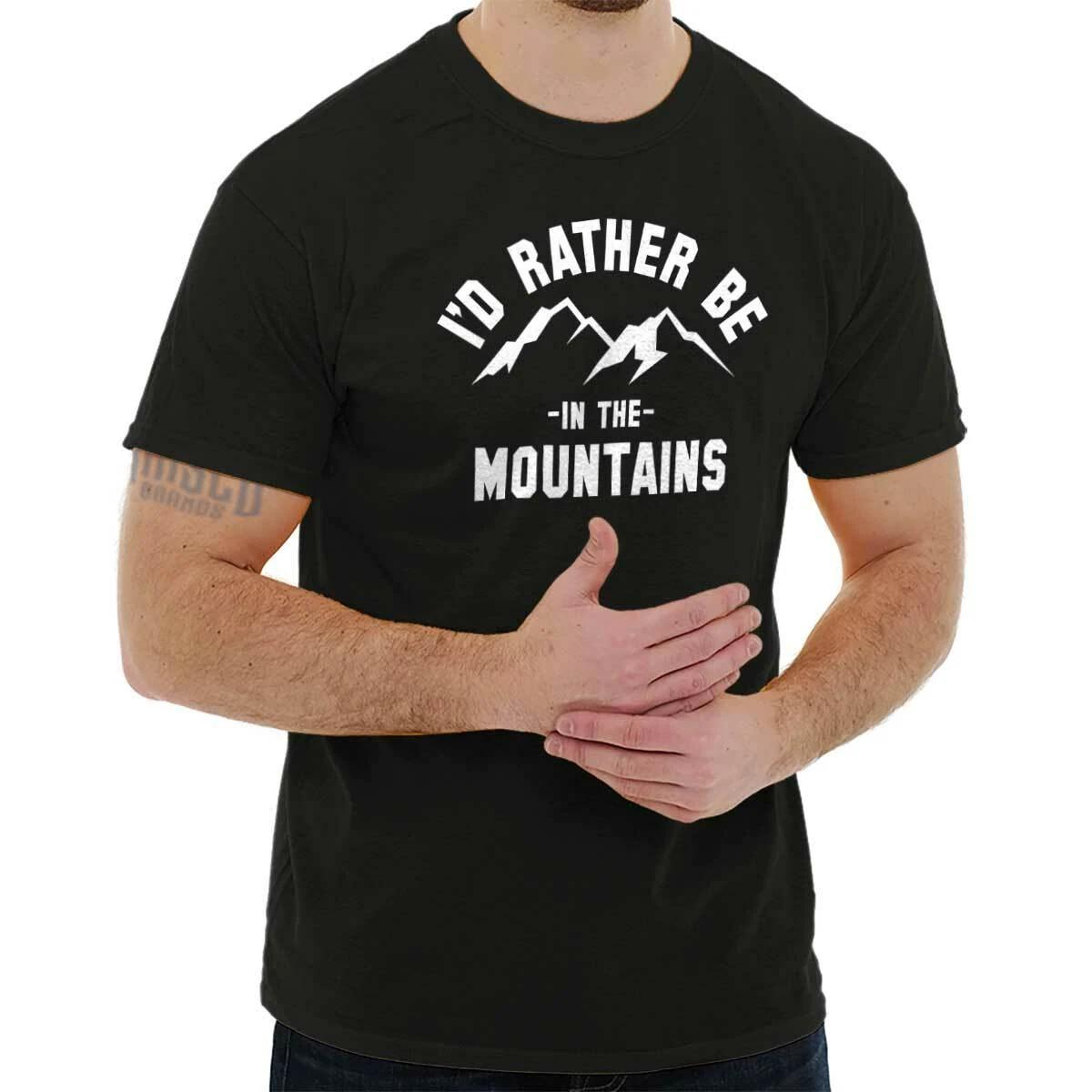 I d Rather Be Hiking In The Mountains Nature Womens or Mens Crewneck T Shirt Tee S