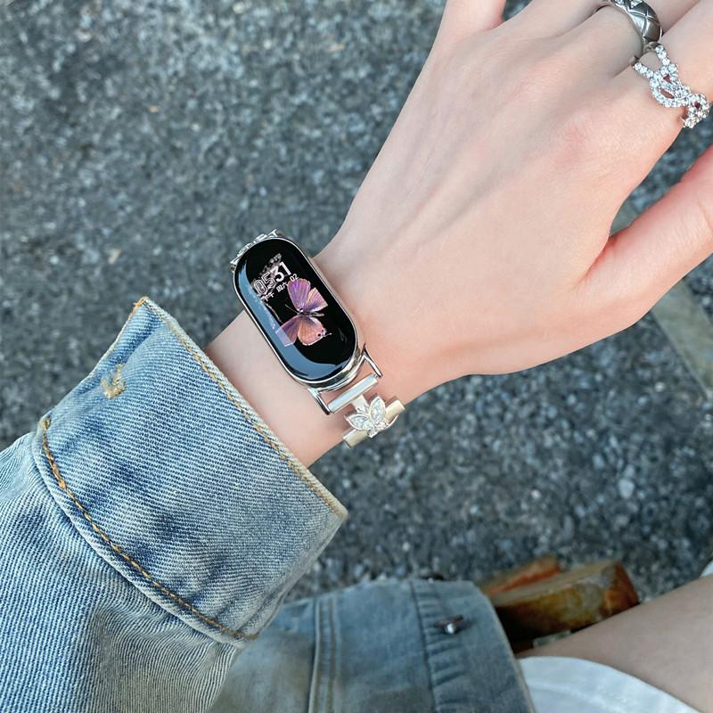 Luksusowy skórzany pasek do paska Xiaomi Mi Band 9 Wymiana paska wielokolorowego do paska Xiaomi Mi Band 8 Bransoleta Correa