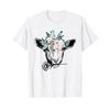 Unisexs Goats Flowers Farm Animal Lover Funny Goat T Shirt Vintage Soft Top For Everyday Wear Unisex Casual Slightly