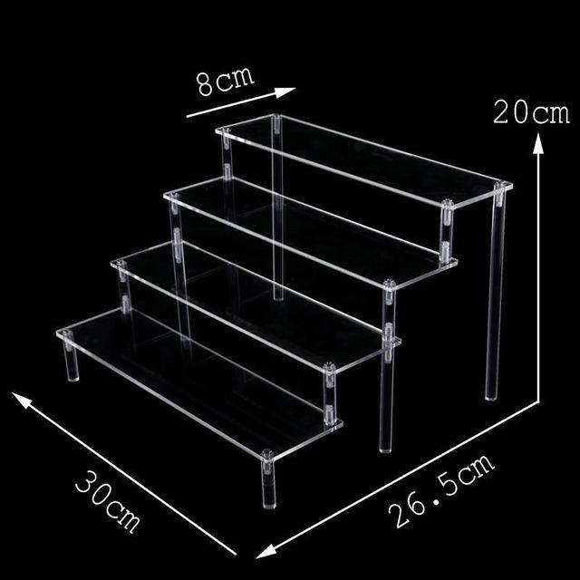 Ladder Acrylic Display Stand for Funko Figures,Cosmetics,Cupcake Perfume,Doll;Display Riser Rack Shelf for Decoration Organizer