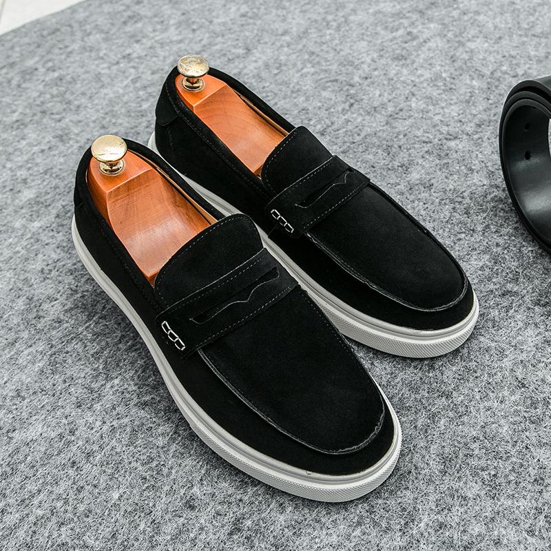 2024 Men s British Casual Open-mouth Smile Loafers - Comfortable Large Size European-Style Shoes Size 42 чёрный