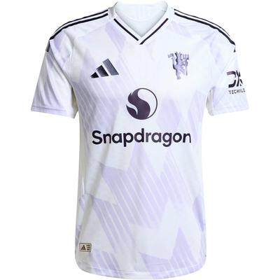 Manchester United 25/26 Borta Autentisk Logotyp Bokstav Rand Kortärmad Fotbollströja Herr Fotbollströja JI7424
