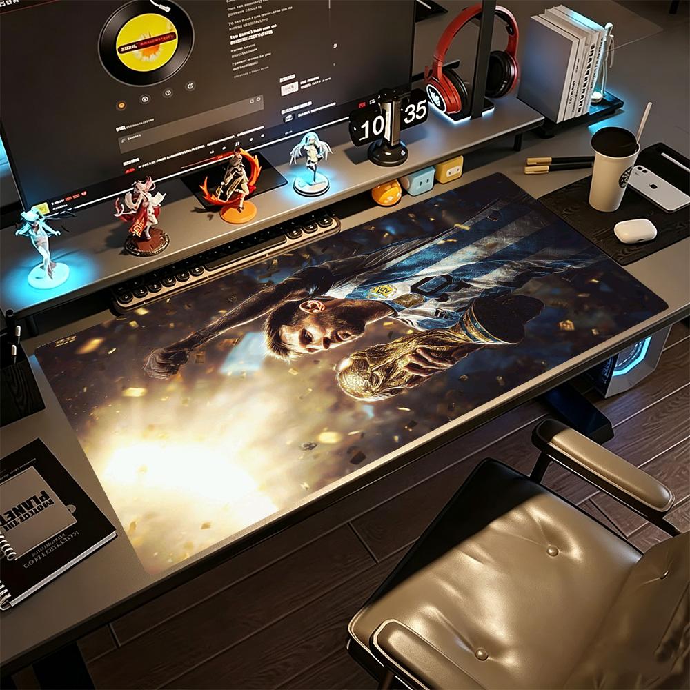 Football Messi Gaming Mouse Pad Office Mouse Mats HD Print Desk Pad Non-Slip Rubber Bottom Computer Desk Office Decoration Accessory