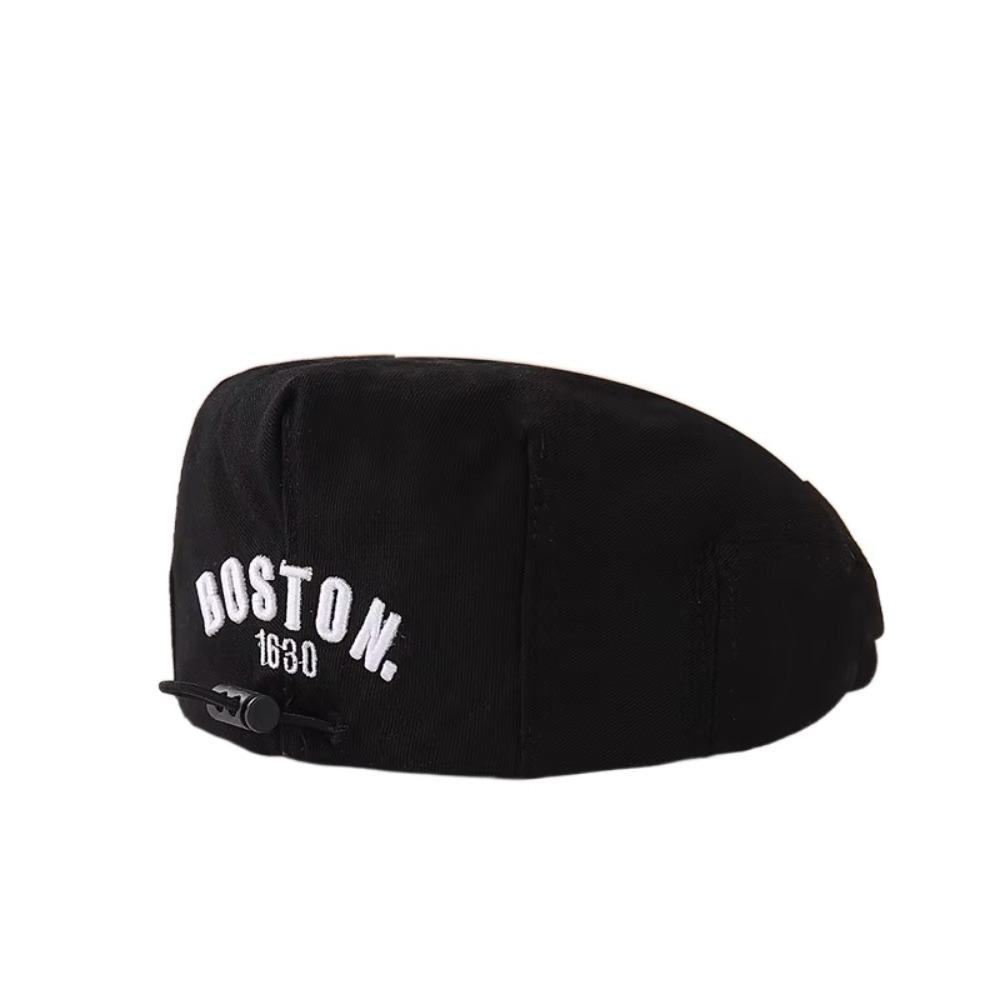 Embroidered Letter Baby Beret Hat Drawstring Newsboy Cap Adjustable Kids Peaked Cap  Girl