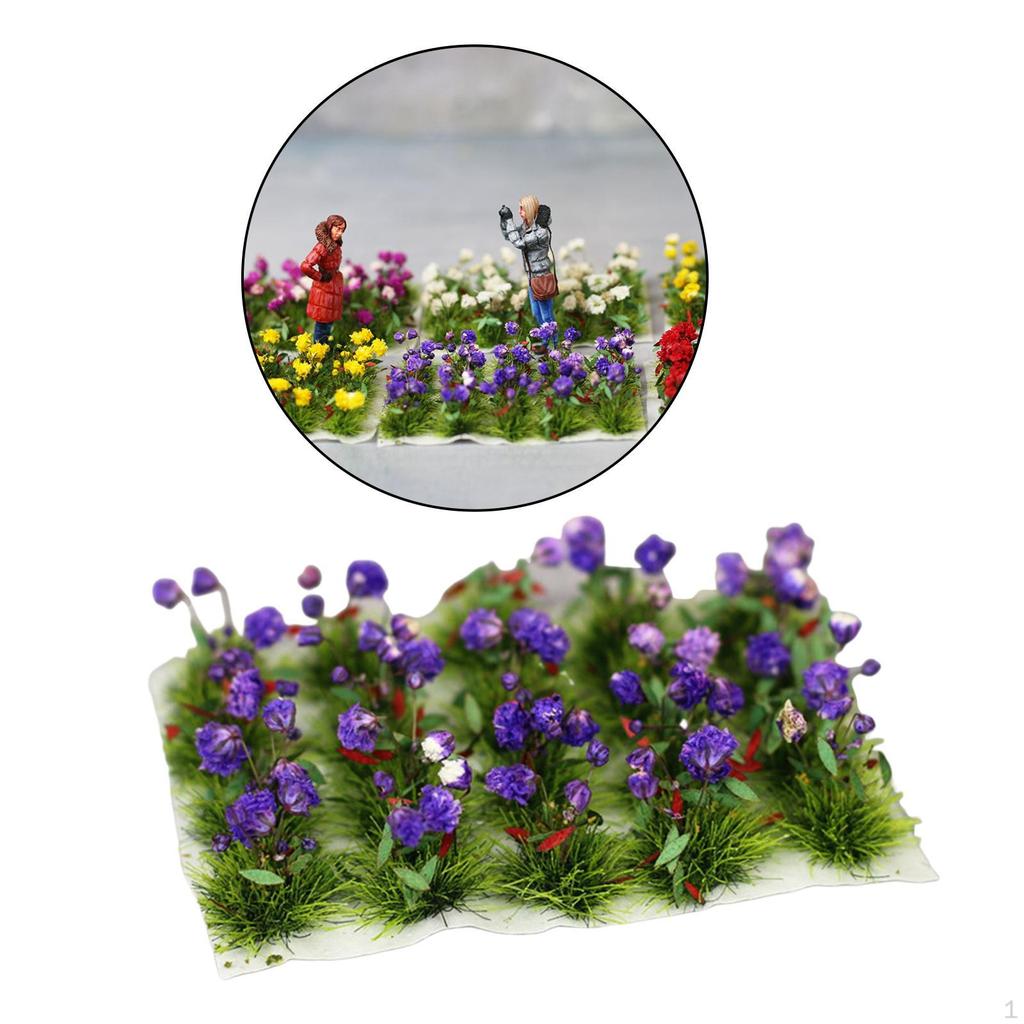 Grass Landscape Modelling Flower Cluster Scenery for DIY Miniature Railway Model