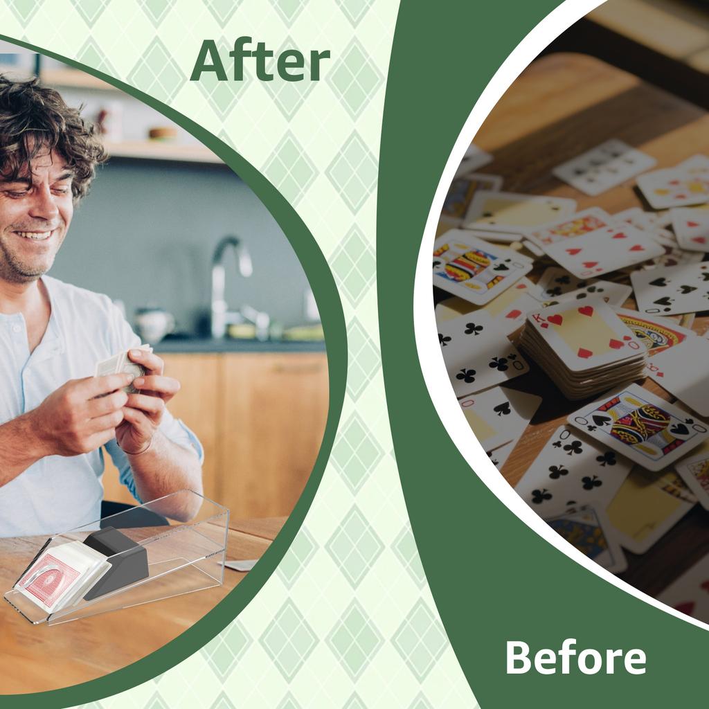 4/6 Pairs Blackjack Card Shoe Acrylic Clear Card Tray Organizer utomatic Downward Pressure Card Tray Home Poker Game Accessories