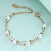 Bracelet à double couche en acier inoxydable avec perles créatives européennes et américaines pour femmes