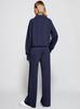 2025 Women's Oversized Half-Zip Sweatshirt and Wide-Leg Pants Set for Autumn/Winter
