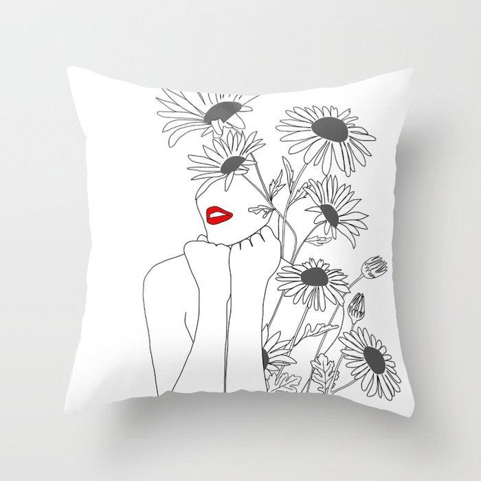 Abstract Simple Line Female Pose Sketch Printing Pattern Cushion Cover Home Living Room Sofa Decoration Pillow Pillow Cover