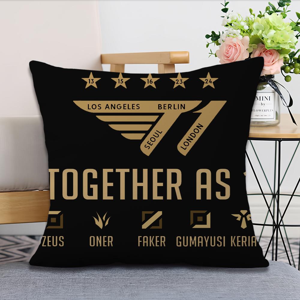 Faker LOLS SKT T1 2024 Five Champion Pillow Case Fan Style Square Home Decor Cushion Cover Design Printed