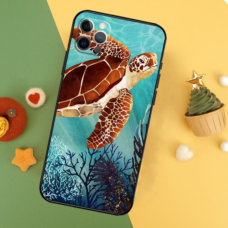 Sea Turtle Phone Case For iPhone 17 17Air 16 16E 15 14 13 12 11 Pro Max 12 13 Mini Shockproof Cover