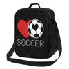 Soccer Lunch Bag with Adjustable Shoulder Strap Reusable Thermal Bento Tote for Work Picnic Beach