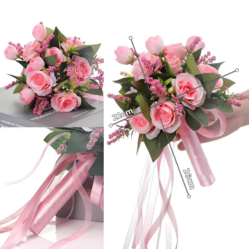 Bridal Bridesmaid Wedding Bouquet White Silk Flowers Roses Wedding Accessories Mariage Bouquet Artificial Flower