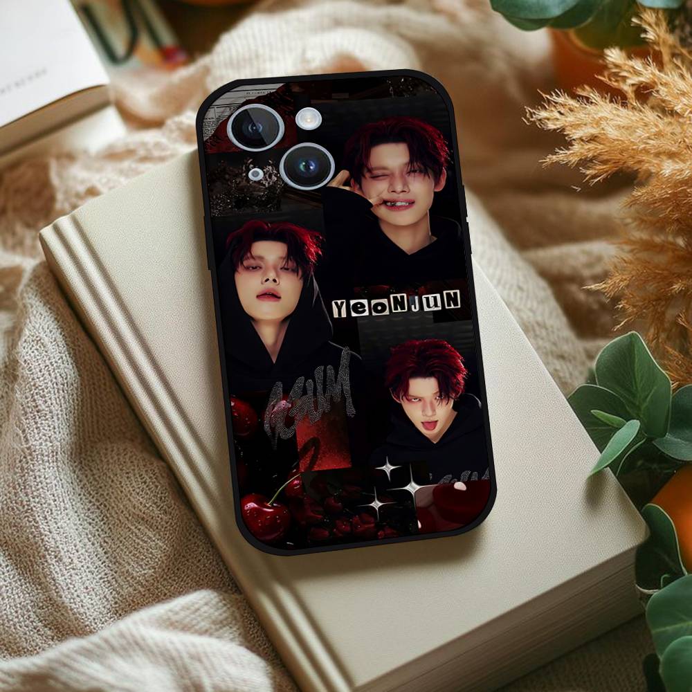 Singer Y-Yeonjun Phone Case For IPhone 1716 15 14 13 Pro Max 11 12 Mini X Xs XR Black Silicone Cover