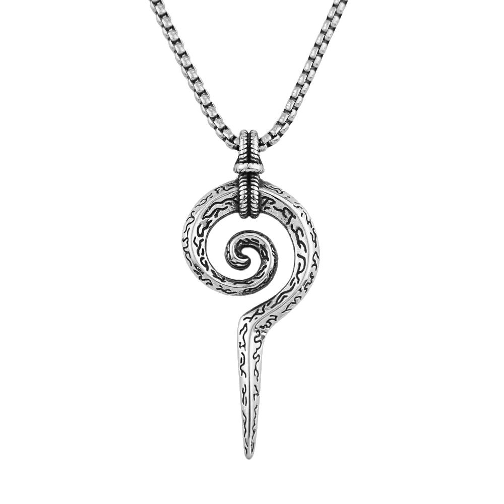 

Vintage Egyptian Pharaoh Mayan Totem Snake Stick Pendant Necklace for Men Women Stainless Steel Animal Amulet Jewelry Wholesale 60CM